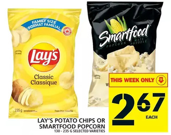 Food Basics Lay's potato chips | smartfood popcorn offer
