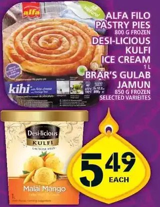 Food Basics Alfa filo pastry pies | desi-licious kulfi ice cream | brar's gulab jamun offer