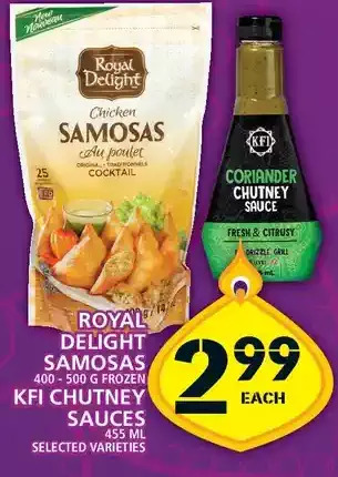Food Basics Royal delight samosas | kfi chutney sauces offer