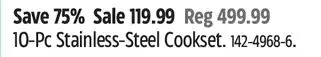 Canadian Tire Heritage the rock 10-pc stainless-steel cookset offer