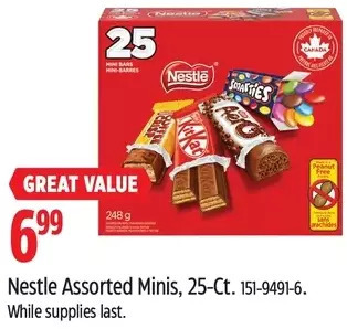 Canadian Tire Nestle assorted minis, 25-ct offer