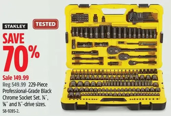 Canadian Tire Stanley 229-piece professional-grade black chrome socket set offer