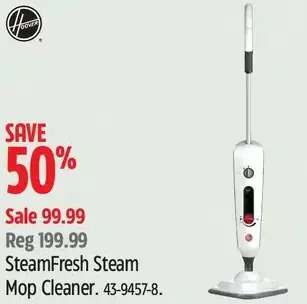 Canadian Tire Hoover steamfresh steam mop cleaner offer