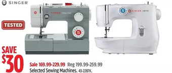Canadian Tire Singer sewing machines offer