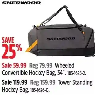 Canadian Tire Sherwood wheeled convertible hockey bag, 34" offer