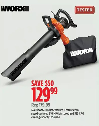Canadian Tire Worx 12a blower/mulcher/vacuum offer