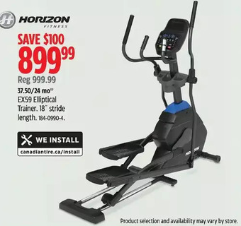 Canadian Tire Horizon fitness ex59 elliptical trainer offer