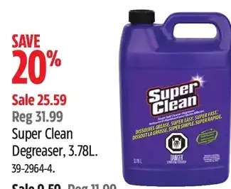 Canadian Tire Super clean degreaser, 3.78l offer