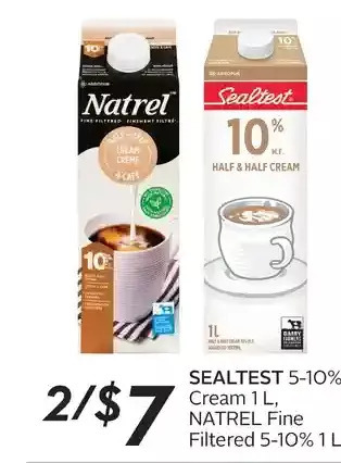 Sobeys Sealtest 5-10% cream, natrel fine filtered 5-10% offer