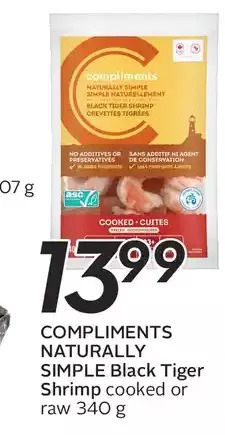 Sobeys Compliments naturally simple black tiger shrimp offer