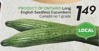 Sobeys English seedless cucumbers offer