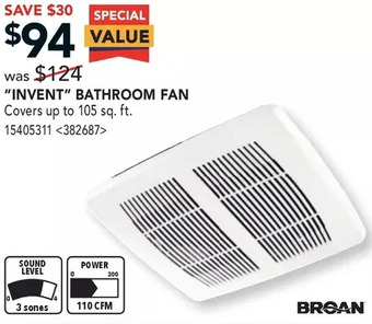 RONA Broan "invent" bathroom fan offer