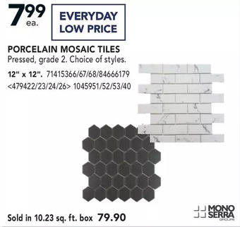 RONA Mono serra porcelain mosaic tiles offer