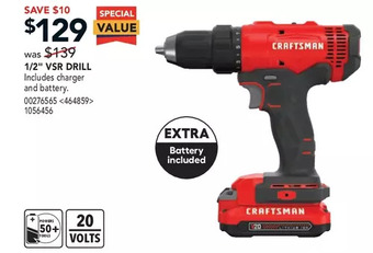 RONA Craftsman 1/2" vsr drill offer