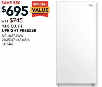 RONA Midea 13.8 cu. ft. upright freezer offer