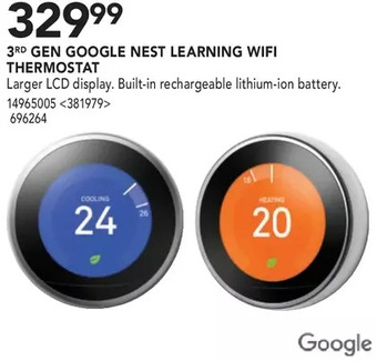 RONA 3rd gen google nest learning wifi thermostat offer