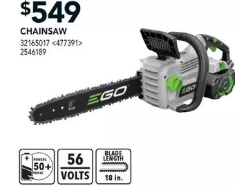RONA Ego chainsaw offer