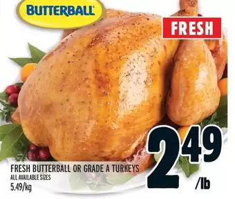 Metro Fresh butterball or grade a turkeys offer