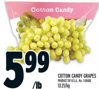 Metro Cotton candy grapes offer