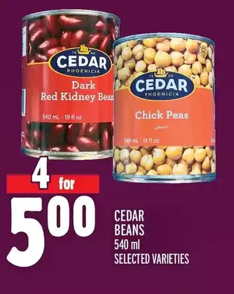 Metro Cedar beans offer