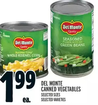 Metro Del monte canned vegetables offer