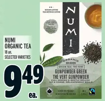 Metro Numi organic tea offer