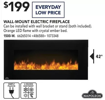 Lowe's Napoleon wall-mount electric fireplace offer