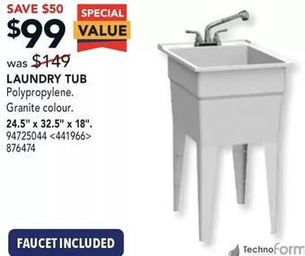 Lowe's Technoform laundry tub offer