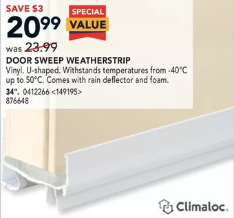 Lowe's Climaloc door sweep weatherstrip offer