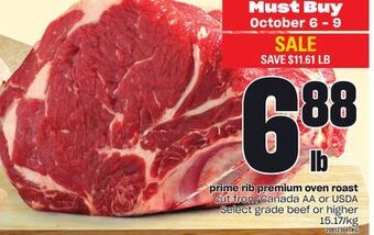 Loblaws Prime rib premium oven roast offer