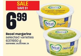 Loblaws Becel margarine, 637/850 g offer
