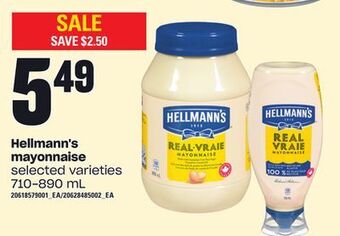 Loblaws Hellmann's mayonnaise, 710-890 ml offer
