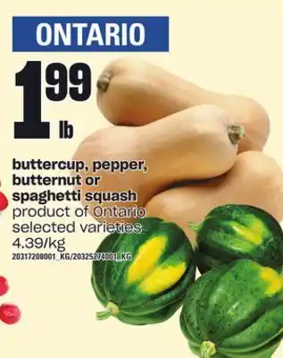 Loblaws Buttercup, pepper, butternut or spaghetti squash offer