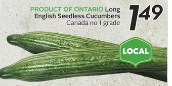 Sobeys Urban Fresh Long english seedless cucumbers offer