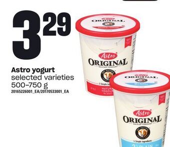 Loblaws Astro yogurt, 500-750 g offer