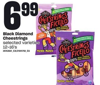 Loblaws Black diamond cheestrings, 12-16's offer