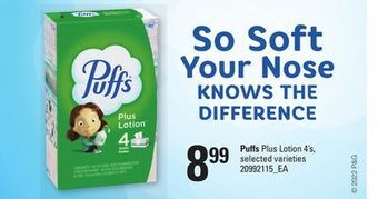 Loblaws Puffs plus lotion, 4's offer