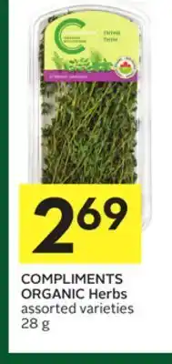 Foodland Compliments organic herbs assorted varieties 28 g offer