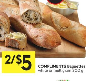 Foodland Compliments baguettes white or multigrain 300 g offer