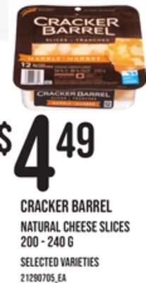 Loblaws Cracker barrel natural cheese slices, 200 - 240 g offer