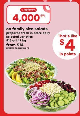 Independent Grocer Family size salads, 915 g-1.47 kg offer