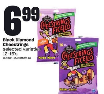 Independent Grocer Black diamond cheestrings, 12-16's offer