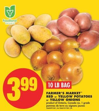No Frills Farmer's market™ red or yellow potatoes or yellow onions, 10 lb bag offer