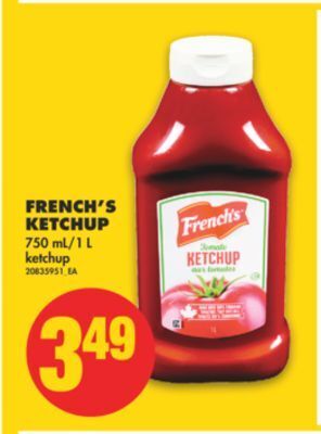 No Frills French's ketchup, 750 ml/1 l offer