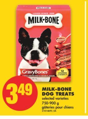 No Frills Milk-bone dog treats, 750-900 g offer