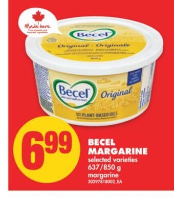No Frills Becel margarine, 637/850 g offer