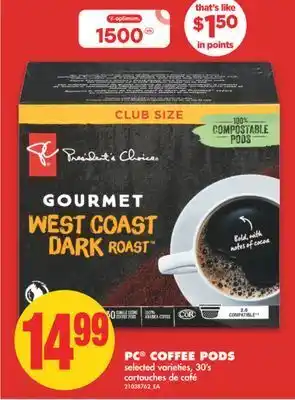 No Frills Pc® coffee pods, 30's offer