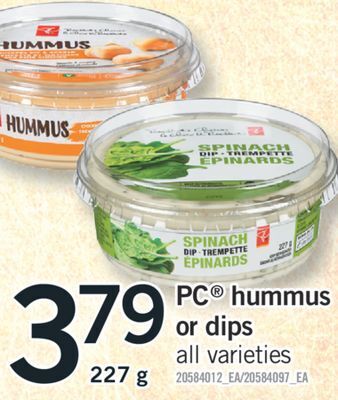 Fortinos Pc® hummus or dips, 227 g offer