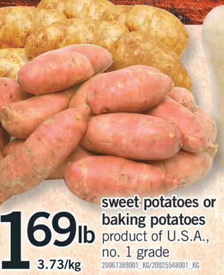 Fortinos Sweet potatoes or baking potatoes offer