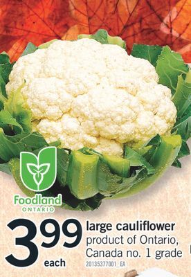 Fortinos Large cauliflower offer